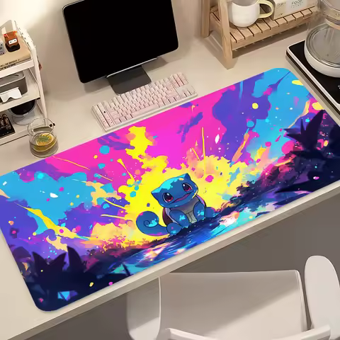 Natural Rubber Mouse Pad Pokemon Squirtle Gaming Dywan Gamer Keyboard Pad Extended Desk Mat Table Ca