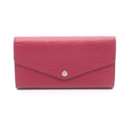 【二手】LOUIS VUITTONPortefeuille Sarah 雙折長款皮夾 M60580 玫紅色皮革 Portefeuille Sarah 女士二手 A