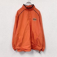 古著Colosseum 半拉鍊套頭防風夾克，橙色，M 碼
