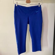NIKE DRI-FIT 寶藍色七分瑜珈褲 專櫃購入二手八成新 S號