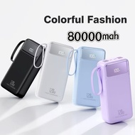 120W Super Fast Charging Powerbank 80000mah With 4 Cables Led Digital Display Portable Large Capacit