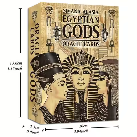 Egyptian Gods Oracle Cards - 12.6*8.9cm Ancient Egypt Divination Deck for Meditation, Guidance - Pap
