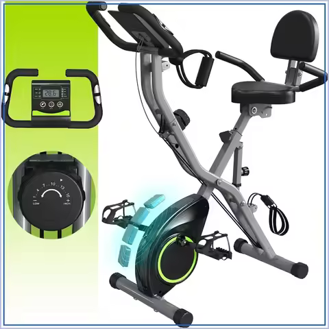 300LBS Capacity Exercise Bike 5-in-1 Foldable, 16-Level Magnetic Resistance, 5.5 LBS Flywheel
