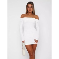 High quality off-shoulder women's dress Off-shoulder long sleeve dress