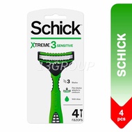 Schick Xtreme 3 Extreme Sensitive Disposable Razor, 4 Razors