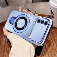 ABCB Case for Samsung A27 5G / A37 5G / A57 5G with Blue Edge, Large Window Design, Magnetic Closure