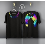 Dream Wings Rainbow Short Sleeve distro T-Shirt Black angel Wings T-Shirt Latest T-Shirt/ viral T-Sh