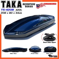 TAKA TS-420B Car Roof Box [ADVENTURE Series] [XL Size] [Glossy Black] Cargo ROOFBOX