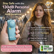 130dB Personal Safety Alarm with LED Light Keychain Alarm Portable Self Defense Device self defense 