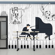 Creative Notes Piano Environmentally Friendly Wallpaper Art Dance Music Classroom Wall Cloth Trainin