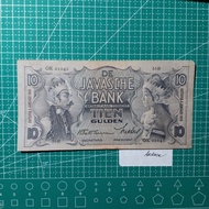 uang kuno seri wayang 10 gulden 1938