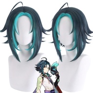 Wig Xiao Genshin Impact Rambut Palsu Halloween Pesta Cosplay Xiao Genshin Impact