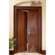 pintu utama kupu tarung dan kusen minimalis kayu jati solid