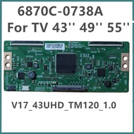 6870C-0738A Sony T-con Board 6870C 0738A For TV 43'' 49'' 55'' Logic Board V17_43UHD_TM120_1.0 6871L