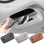 1pcs Car Sunvisor Glasses Clip PU Leather Car Cards/Tickets Storage Bag for BYD Atto 3 Yuan Plus F3 
