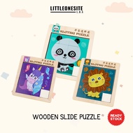 Slide Number Game Puzzle For Kids Double Sided Animals & Numbers Pattern Mainan Budak Lelaki Perempu