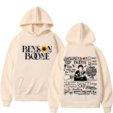 Benson Boone American Heart Tour 2025 Hoodies Men Women Fashion Hip Hop Hoodies Fans Gift Oversized 