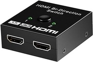Tianle HDMI Splitter, Aluminum HDMI Switch Bi-Direction 1 in 2 Out or 2 Input to 1 Output Manual Support 4K 3D 1080P Compatible with Xbox, PS4, PS3, Roku, Blu-Ray, DVD, HDTV