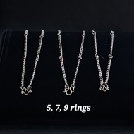 SS5298 #Stainless Steel Necklace (5 7 9 Rings) Keluli Tahan Karat Rantai (5 7 9 Bulatan)