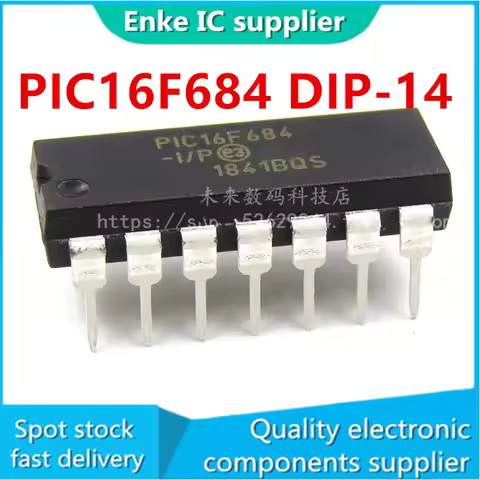 Free Shipping 10-50pcs/lots PIC16F684-I/P PIC16F684 16F684 DIP-14 Quick delivery of spot inventory