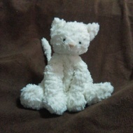 Authentic Rare JellyCat London White Kitty Cat Beanie Plush Soft Toy