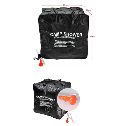 40L Solar Camping Shower Bag Lightweight Portable for Outdoor Activities For Hiking Backpacking Blac