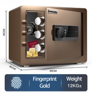 Fingerprint +Password +Key Safe Box Anti-Theft Security Secret Cabinet Cash Box Home Office Storage 