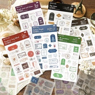 2 Flat Sheets Journal sticker, Vintage Journal Supplies, Retro Scrapbook stickers,  Stickers for Jou