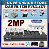 DAHUA  2.0MP 8CH 8-CHANNEL 2MP FULL SET WITH CABLE 250M CCTV FULL DVR 1B04H-I 5MP ,T1A21P , B1A21P C