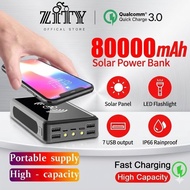 Solar Powerbank 80000mAh Wireless Kapasiti Besar & Fast Charging 4 USB LED Lamp Powerbank MY Ready f