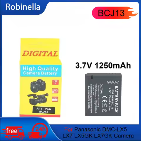 BCJ13 Fully Decoded Battery 3.7V 1250mAh & Charger Set For Panasonic DMC-LX5 LX7 LX5GK LX7GK Camera