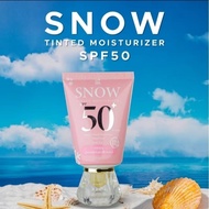 DHERBS Snow Tinted Sunscreen Halal SPF50 | Tone Up Moisturizer Glowing Wajah | Semua Kulit Sunscreen