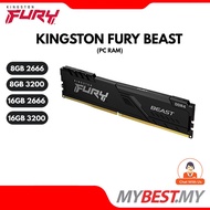 KINGSTON FURY BEAST / HYPERX FURY 8GB / 16GB DDR4 2666MHZ / 3200MHZ