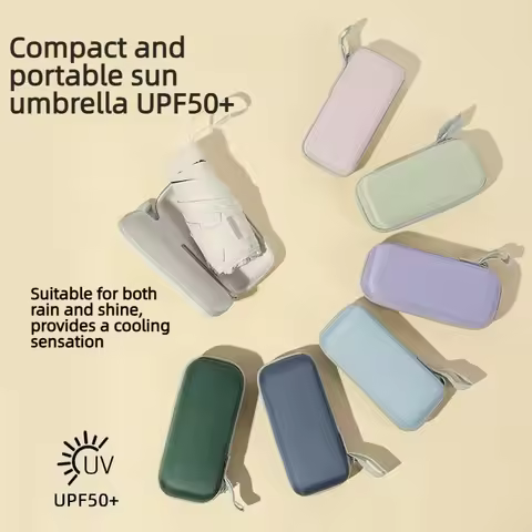 Mini Pocket Waterproof Portable Travel Umbrella, Sunshade Umbrella, Ladies UV Protection Umbrella, 2