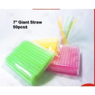 Straw Gemuk & QUALITY Hygiene Straw Giant 7" | Milk Tea Straw | Disposable Plastic Straw | Straw Bob