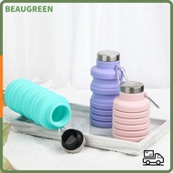 BEAUGREEN Collapsible Water Bottle, 17oz Silicone Foldable Water Bottle, Portable Leakproof With Car