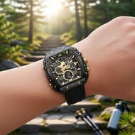 SMAEL 8109 Men's Barrel Dial Arc Mirror Quartz Wristwatch, Sporty, Dual Display, Waterproof & Date F