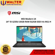 MSI Modern 14  14" i5-1235U 16GB RAM 512GB SSD Iris W11 H