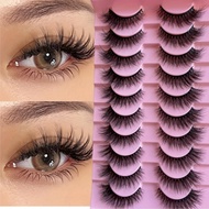 10 Pairs 3D Eyelashes Long Lasting Lashes Natural Dramatic Volume Eyelashes Extension Thick Long Fal