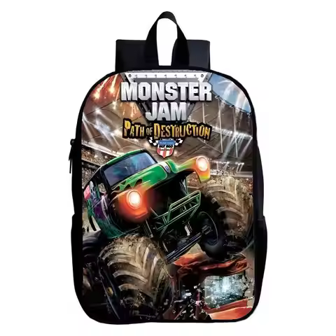 Monster Jam, Monster Truck, Children's Backpack, Elementary School Backpack, Kindergarten Backpacks