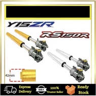 *[READY STOCK] UP SIDE DOWN (USD) FRONT FORK Y15ZR/RS150R 42MM WITH FORGED T BRACKET RAPIDO