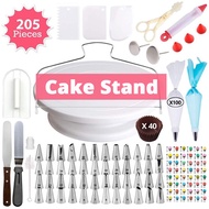 {SG} 205PCS Cake Stand Baking Tools Cake Turntable Rotating Cake Stand Palette Knife &amp; Cream Scraper  [Mother's Day Gift