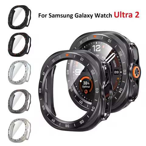 Tempered Glass+PC Case For Samsung Galaxy Watch Ultra2 47mm Accessories Hard PC Bumper Galaxy Watch9