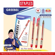 MERAH Greebel Red Gel Pen Finegel Red Pen/ 0.5MM Red Gel Pen/ Greebel Pen/ Gel Ballpoint/