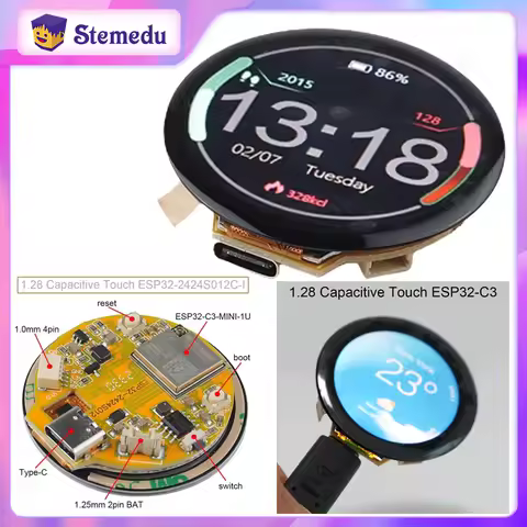 1.28inch TypeC ESP32 ESP32-C3 IPS Round Display ESP32-2424S012 Capacitive Touchscreen 240x240 TFT LC