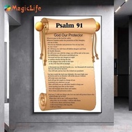 Psalm 91 Prayer Art Poster Print. "Psalm 91" Scripture Wall Art Canvas Painting Home Scripture Decor