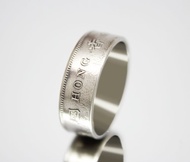 香港硬幣戒指 1 美元 1980 年香港硬幣戒指男士硬幣戒指