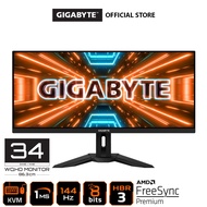 Gigabyte M34WQ 34' WQHD IPS KVM Gaming Monitor (144Hz, 1ms )