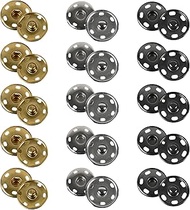 EQUIJUANCE 23mm Metal Snap Buttons 30Set for Fabric - Heavy Duty Sewing Snaps,3Colors Snap Button fo