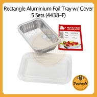 Aluminium Foil Tray With Cover M Size 5 Sets [4438-P] | Bekas Aluminum Foil Dengan Penutup Saiz M 5 